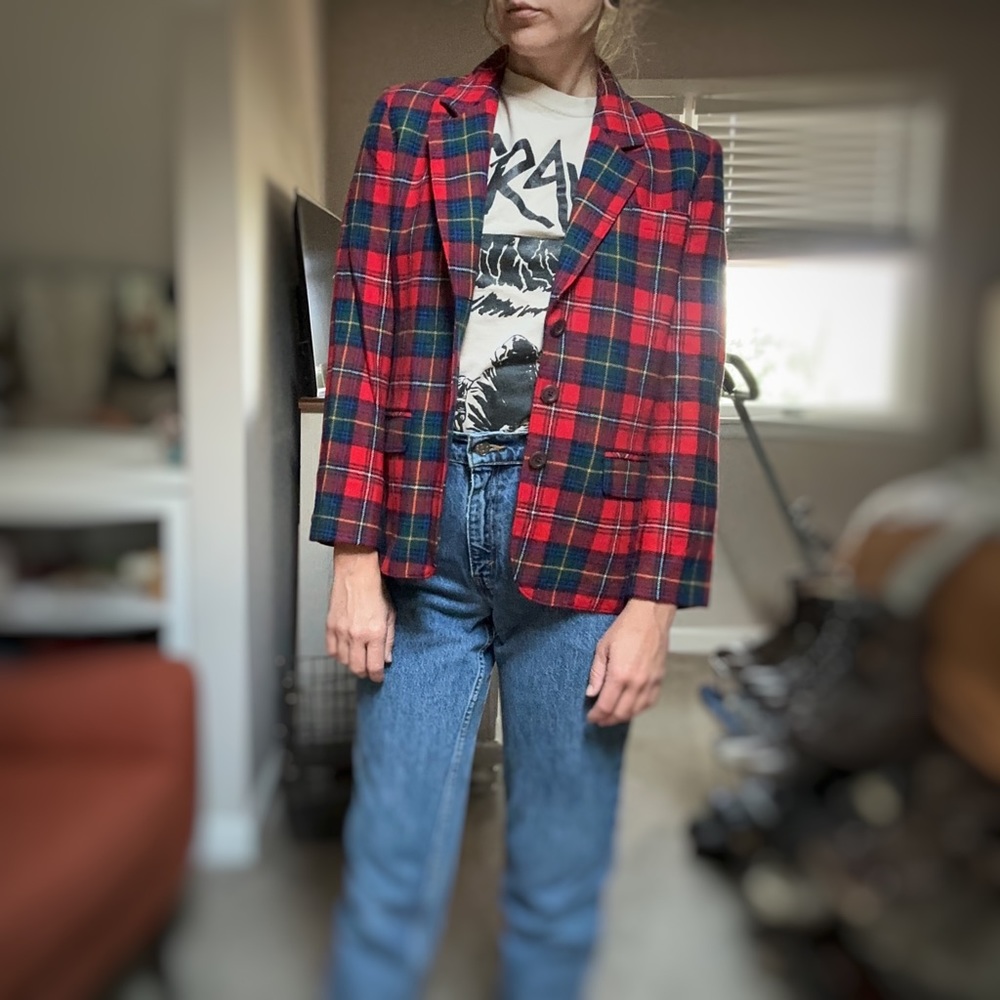 Super Sweet Pendleton Plaid Blazer - image 1
